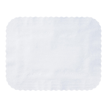 American 14" x 19.25" Scalloped Edge White Paper Traymats 1000 PK 410202